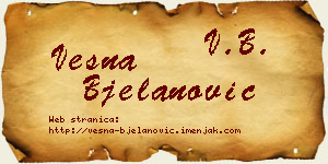Vesna Bjelanović vizit kartica